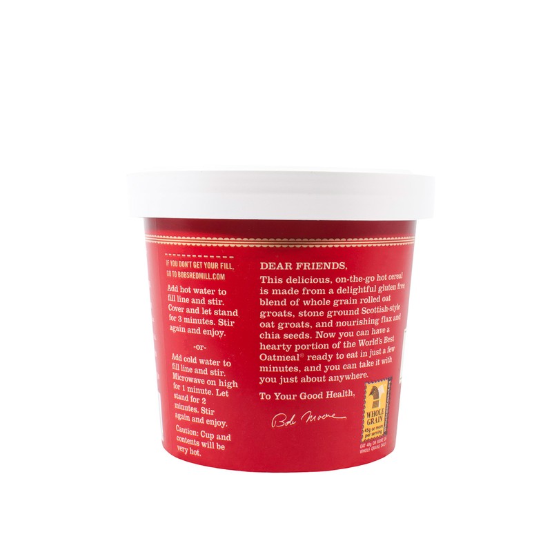 Bob's Red Mill GF Oatmeal Cup, Apple & Cinnamon, 2.36