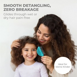 Ninabella Hair Brush without Pulling for Children - Detangler Brush - Hair Brushes Curls Long Hair - Hair Brush - Children's Hair Brush in Octopus Blue
