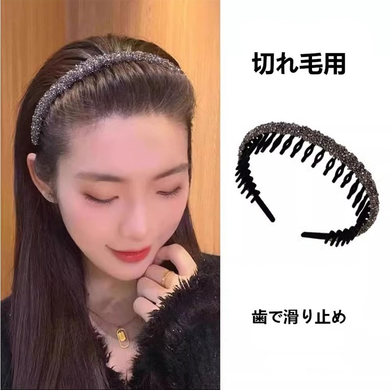 Headband Women No Pain Headband Tooth Full Diamond Flocking Headband