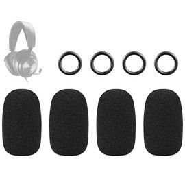 SOULWIT 4Pcs Protective Microphone Foam Cover Pop Filter for Steelseries Arctis 1/3/5/7/7+/7P/7P+/7X/7X+/9/9X/Pro/Prime, Nova Series Headphones, Mic Cover WindScreen with High-Density Foam - Black