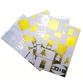 Gift Tags For Christmas 48 Gold and Silver Foil Xmas Gift Tag Stickers Looks Great on Gift Boxes, Wrapping Paper, Gift Bags, Tissue Paper
