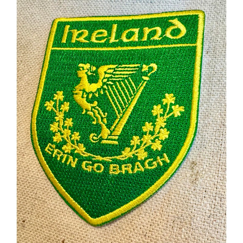 Erin Go Bragh Shield Embroidered Patch Irish Iron-On Ireland Clover