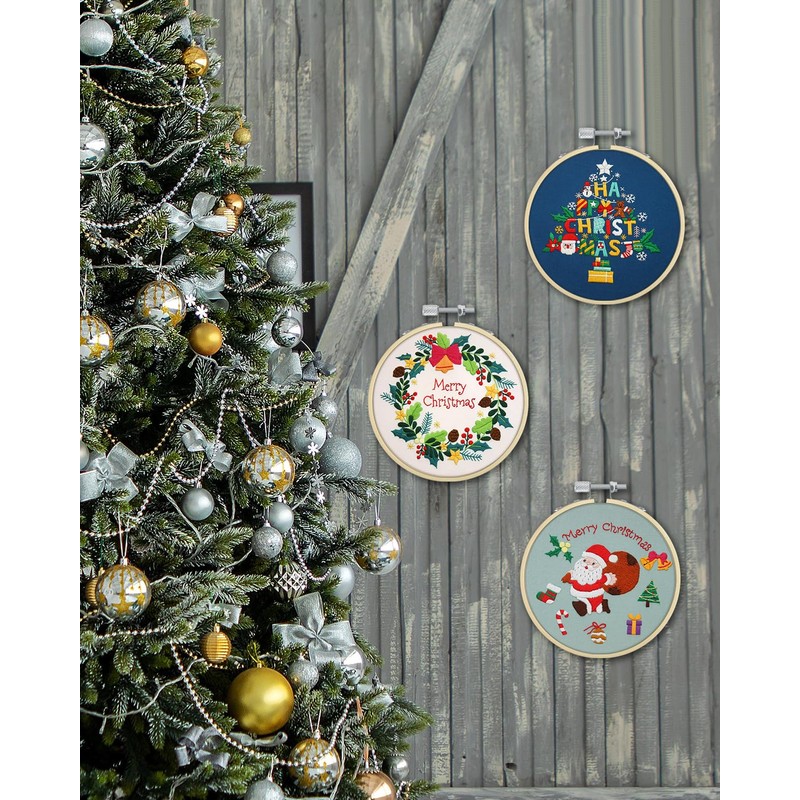 TINDTOP 16 Pieces 4 inch Embroidery Hoops, Bamboo Frame Circle