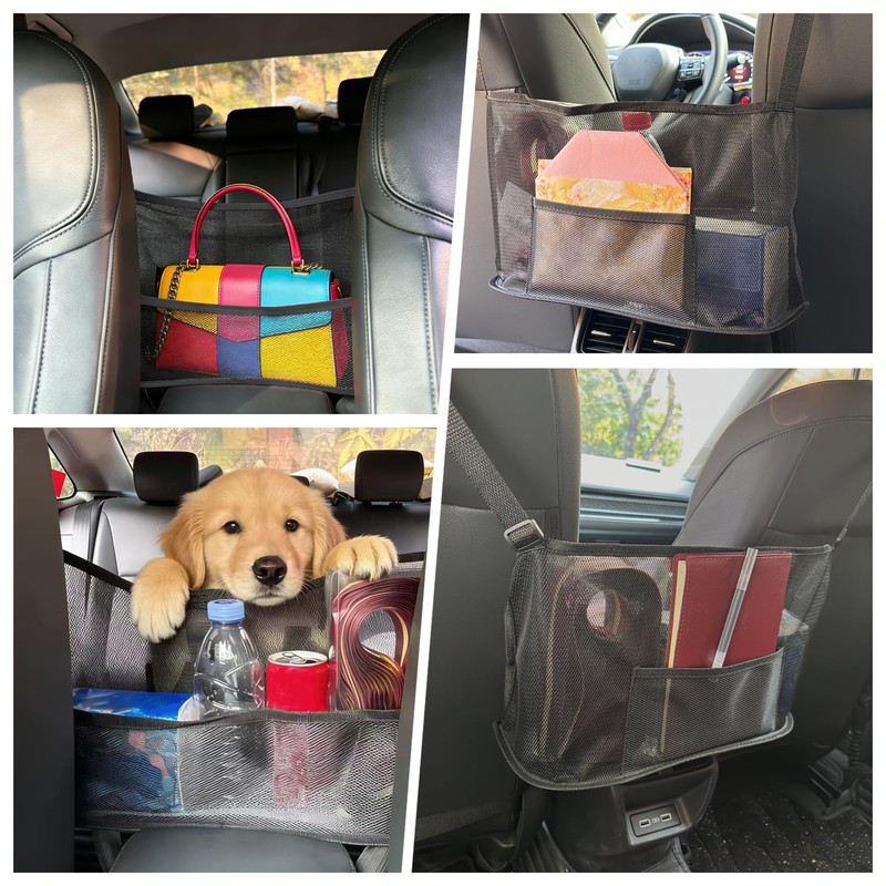 Car Storage Bag, Auto Net Pocket Handbag Net Holder, Backseat