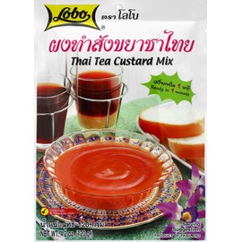 Lobo Thai Tea Custard Dessert Mix (Pack of 3) - Traditional Thailand Tea Mix Custard- Easy To Prepare Mix