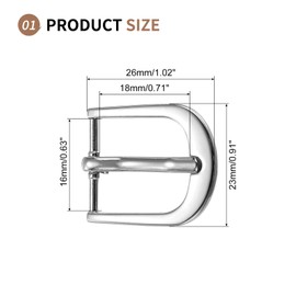 SUIKIHUM 4 Pack Metal Roller Buckles, 1" Adjustable Roller Buckle for Strap, Single Prong Belt Buckle for Belt Bag Keychain, Silver