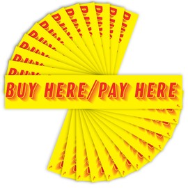 Versa-Tags BHPH Buy Here Pay Here Windshield Stickers 12 Pack Dealership Advertising Sticker