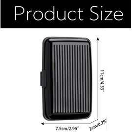 Elenviorina RFID Blocking Card Holder, Aluminium Credit Card Wallet with 6 Slots, Metal ID Card Organizer Case for Men and Women, Compact Business Card Case for Travel and Daily Use, Black