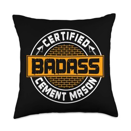 Cement Mason Certified Concrete Trowel Bricklayer Throw Pillow