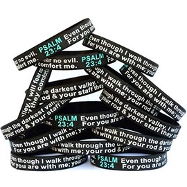 SayitBands Fifteen (15) Psalm 23 : 4 Wristband Bracelets