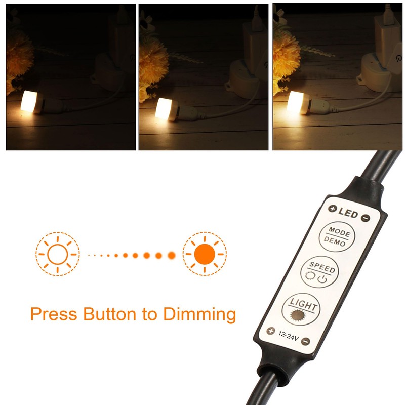 sourcing map LED Strip Dimmer, 12V to 24V 3 Keys