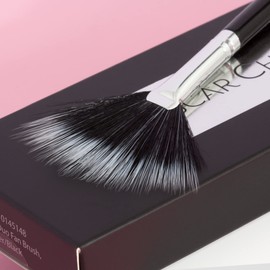 Oscar Charles 119 Luxe Professional Small Duo Fan Makeup Brush - Silver