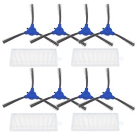 EMSea Side Brushes & Filter Replacement Compatible with Bagotte BG600 BG700 BG80 Robot Vacuum Roller Side Brush Filter Pack of 12