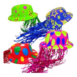 Lecute 100 Sombreros Bombin Peluca Plastico Disfraz Batucada Fiesta