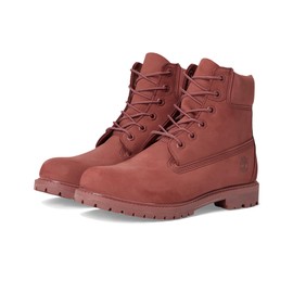 Timberland Women's Premium 6 Inch Lace Up Waterproof Boot, Medium Red Nubuck, 6 Wide