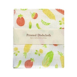 IPPINKA Nawrap Printed Dishcloth, Fruits & Veggies Print, Made in Japan