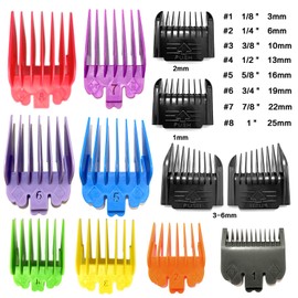BGEHHCY Upgraded Professional Grade 12-Piece Clipper Combs Lasting Nylon Attachments (1/24"-1") for Wahl