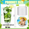 Eaasty 50 Set 24 oz Clear Plastic Cups with Spoon