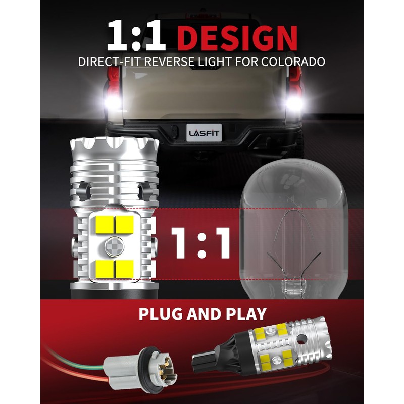 LASFIT 921 LED Reverse Backup Light Bulbs Fit for 2015-2021