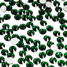 1440pcs SS16 4.0mm Green Flatback Rhinestones bulk K9 Glass Emerald Green Nail Art Gems Round Beads Nail Crystals Stones Diamonds Nail Charms Jewels for Nails Eyes Face Makeup Crafts DIY Tumblers Cups