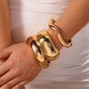 Yamobi Pack of 3 Chunky Golden Bangles for Women,Gold Bangle