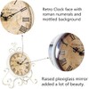 HZDHCLH Retro Silent Roman Table Clock for Living Room Bedroom