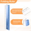 sourcing map Folding and Straight Ruler Kit 30/15cm Metric Aluminum