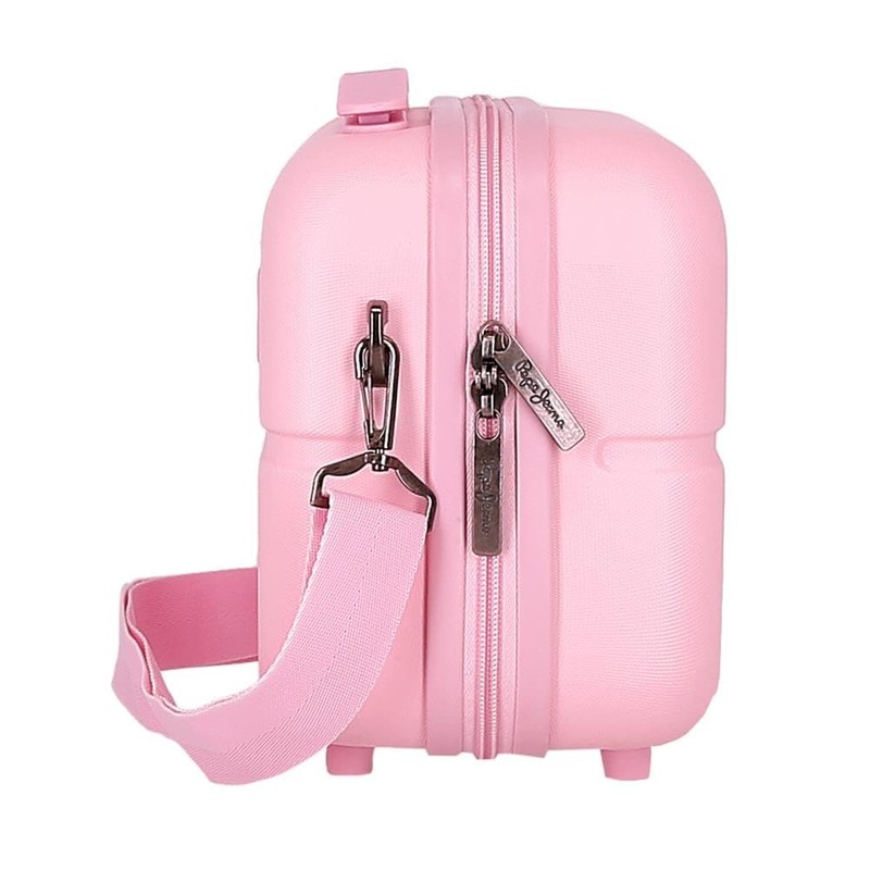 Pepe Jeans Highlight Adjustable Toiletry Bag with Shoulder Bag, Pink,