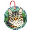 Gulf Coast Laser Graphics Tabby Cat Green Background Holographic Ornament