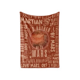 Huglanket Mars Gifts for Men Women, Space Gifts for Mars Lovers for on Birthday, Christmas - 50"x 65" Flannel Throw Blanket