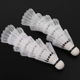Yjcnelcr 12Pcs White Badminton Shuttlecocks Indoor Outdoor Gym Sports Accessories Badminton Net with Poles