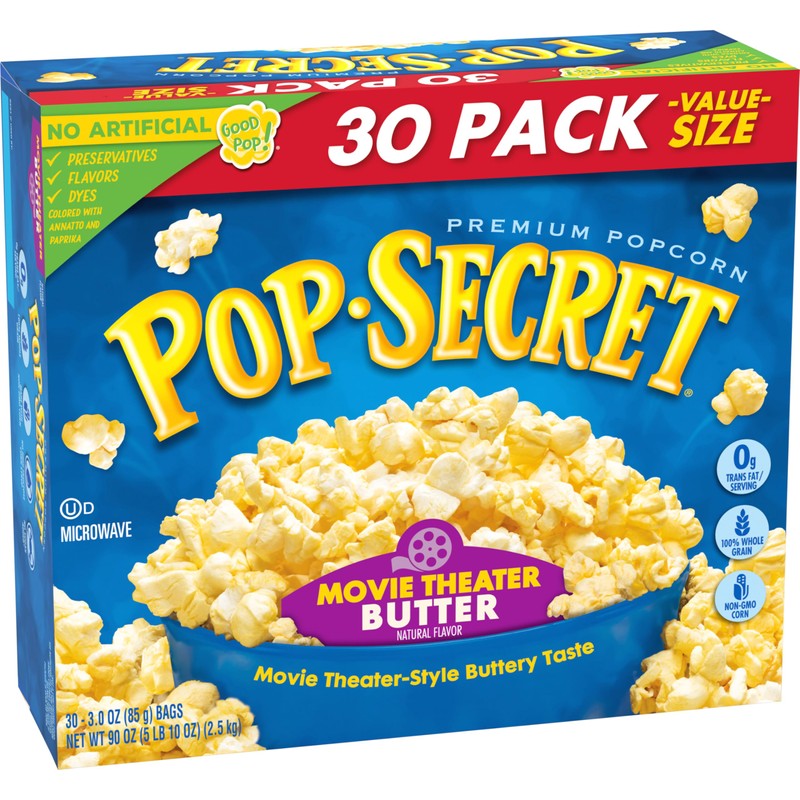 Pop Secret Microwave Popcorn, Movie Theater Butter Flavor, 3 Oz