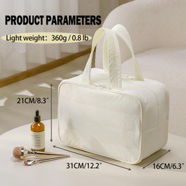 UEOE Travel Toiletry Bag, Large Makeup Bag for Women, Multiple compartments Water-resistant Cosmetic Bag Travel Organizer for Accessories, Dry Wet Separation