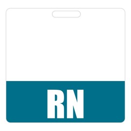 RN Badge Buddy (Teal) - Horizontal Heavy Duty Badge Buddies for Resident Nurses - Double Sided Badge Identification Card