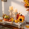 Hanobe Wooden Riser Decorative Tray: Farmhouse Wood Pedestal Display Stand