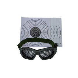 Glac Store® Tactical Knit Eye Protection Glasses with Soft Adjustable Strap Olive Glasses Military Green 5 Targets Cardboard Targets