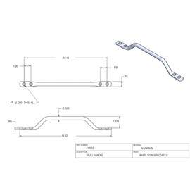 Kay Enterprises Horse Cargo Trailer Door Grab Pull Handle Mill Finish Aluminum 13.40″L x .50 Dia. Includes mounting Fasteners. 1 Pair. Provides Assistance to Pull up Inside Cargo aby.