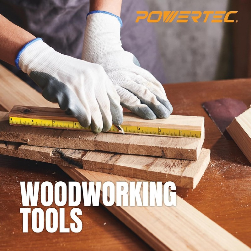 POWERTEC 71163-P2 Left to Right Measure Tape with Adhesive Backing,