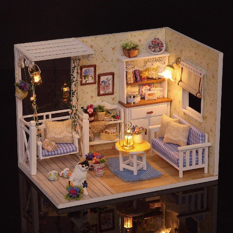 Moin moin Dollhouse Miniature Handmade Kit Set Kitten Diary with