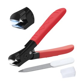 Nail Clippers for Thick Nails, Toenail Clippers for Thick Nails, Wide Jaw Nail Clippers with Metal Nail File and Bag,Heavy Duty Toe Nail Clippers for Men and Women (Red)