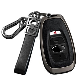 ontto Keyless Car Key Case Cover Fits Subaru Key Case Metal Protective Case for Subaru BRZ XV WRX Legacy Trezia Impreza Forester Outback Key Case 3/4 Buttons Black, black