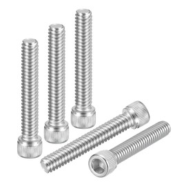 DTGN 1/4"-20x1-1/2" Socket Head Cap Screws Bolts - 50Pack - Good for Road Bicycle, Mountain Bike, Auto, Motorcycle - 304 Stainless Steel Hex Head Metric Screws - Silver