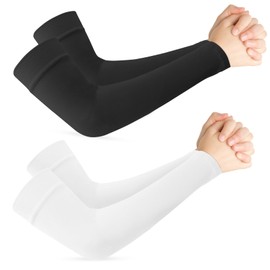 Volleyball Cuffs for Women, UV Protection, Tennis Cuff, Sleeves for Arms, Without Strain Padel, Arm Warmers, Volleyball Girls, Black, White, Sleeves for Men, white/black