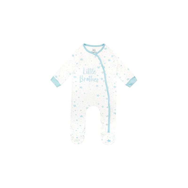 Harry Bear Baby Sleepsuit Little Brother White 0-3 Months