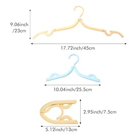 20pcs Foldable Travel Hangers, 13x7.5cm Portable Travel Coat Hangers Adult, Folding Coat Hangers for Travelling Outdoor Camping (Yellow/Green/Blue/Rose Pink)
