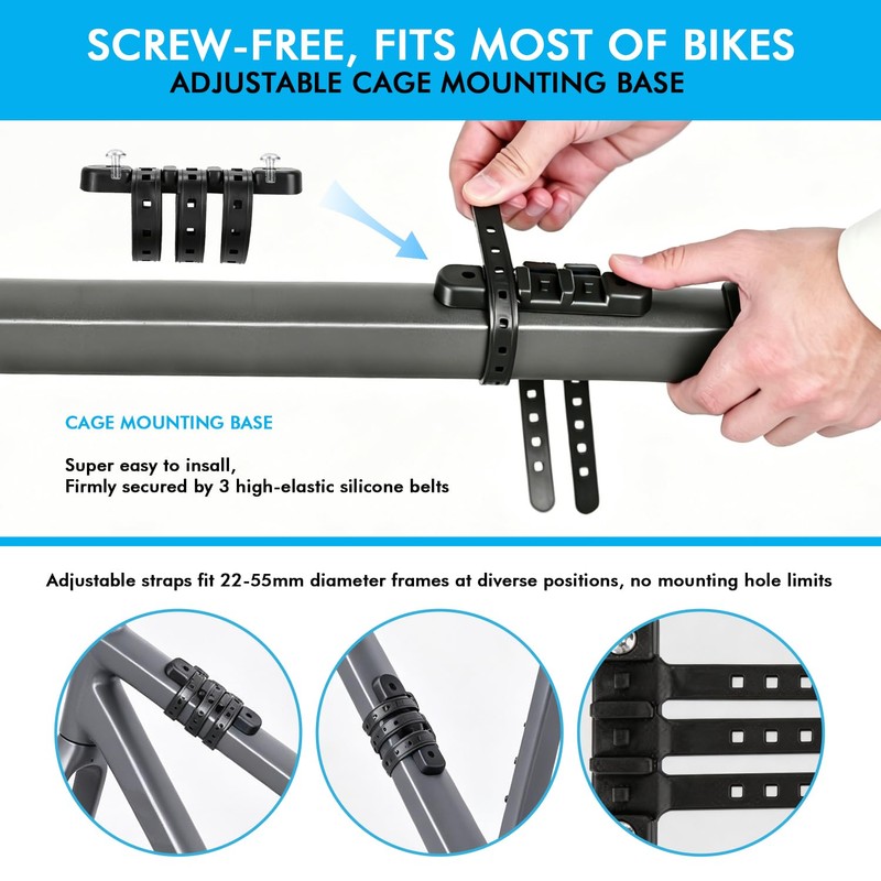MATTISAM Bike Water Bottle Holder with Cage Mounting Base -
