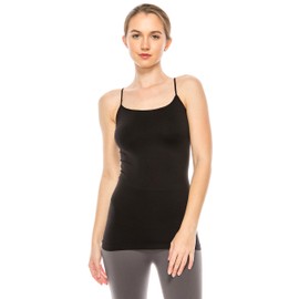 Kurve American Made Basic Seamless Cami, UV Protective Fabric UPF 50+ (Made With Love In The USA) Large/X-Large (One Size) Black