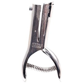 McGill Utility 300 Series Heavy Duty 1/8 Inch Round Single Hole Punch, 20-Sheet Capacity, Nickel-Plated Steel (MCG301), Silver, Small (1-24)