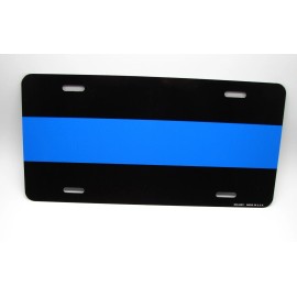 DIGIART INTERNATIONAL THIN BLUE LINE POLICE METAL CAR NOVELTY LICENSE PLATE AUTO TAG