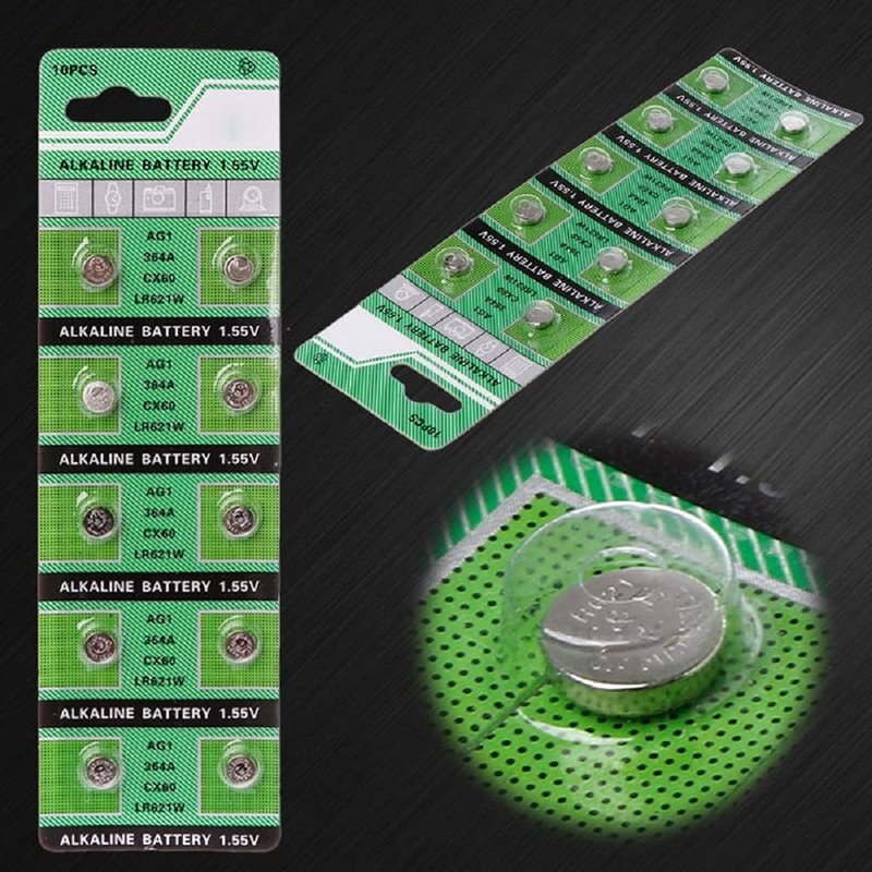MORKETEK 10pcs/pack AG1 Coin Cell 1.55V 364 SR621SW LR621 621